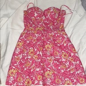 Sz 0 Pink and Yellow Lily Pulitzer Dress